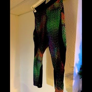 Nike Pro Womens Hypercool Tidal Multi Training Tights Mesh Vented Green Size M